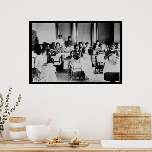 Seamstress Afroamerikaner 1900 Poster (Küche)