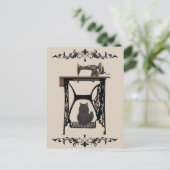 Seamstress Cats Lovers - Vintage Nähmaschine Postkarte (Stehend Vorderseite)