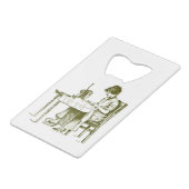 Seamstress-Design Geldbeutel Flaschenöffner (Rückseite Schrägansicht)