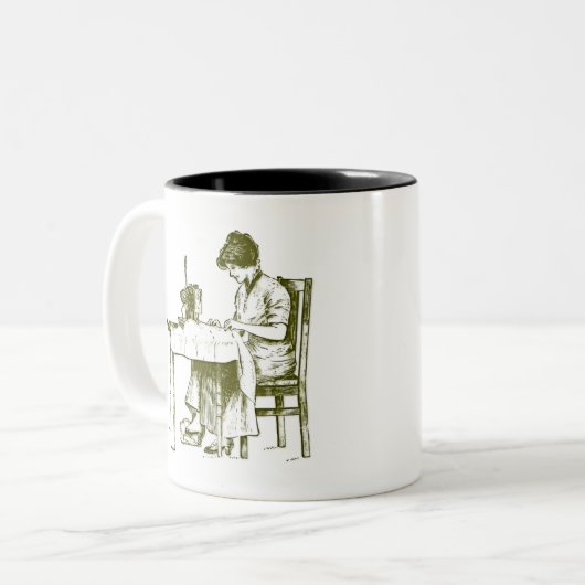 Seamstress-Design Zweifarbige Tasse (Vorderseite Links)