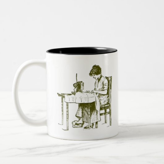 Seamstress-Design Zweifarbige Tasse (Links)