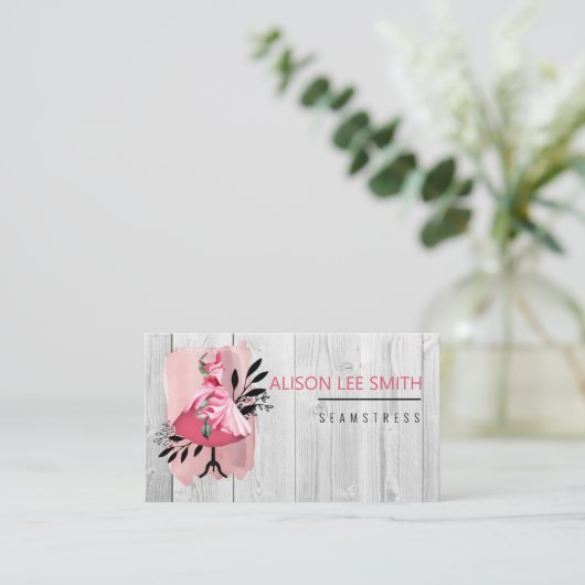 Seamstress Handnähte Dressmaker Business Card Visitenkarte (Stehend Vorderseite)