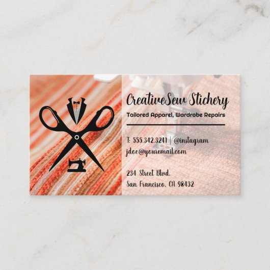 Seamstress-Logo | Nähstoffe Visitenkarte (Vorderseite)