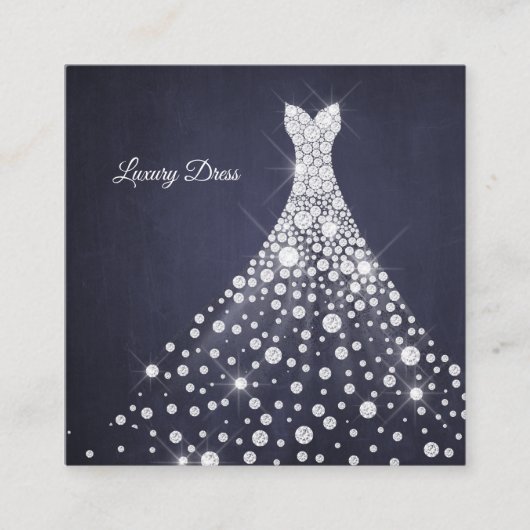 Seamstress Luxus Mode Designer Diamant Kleid Quadratische Visitenkarte (Vorderseite)