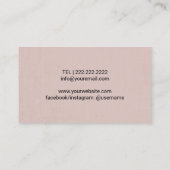 Seamstress Nadeln & Threads Vintage Dusty-Rose Visitenkarte (Rückseite)