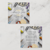 Seamstress oder Schneider-Schreibtisch Handnähte S Quadratische Visitenkarte (Vorne/Hinten)