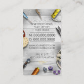 Seamstress- oder Schneider-Schreibtisch Handnähte Visitenkarte (Rückseite)