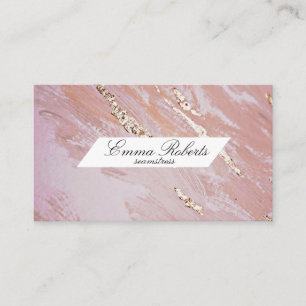 Seamstress Pink Gold Business Card Visitenkarte