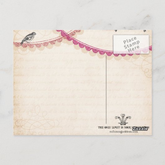 Seamstress Postkarte (Rückseite)