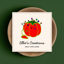 Seamstress Red Button Cushion Seamstress