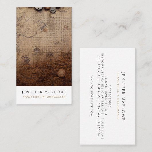 Seamstress Schneider Dressmaker-Änderungen Visitenkarte (Vorne/Hinten)