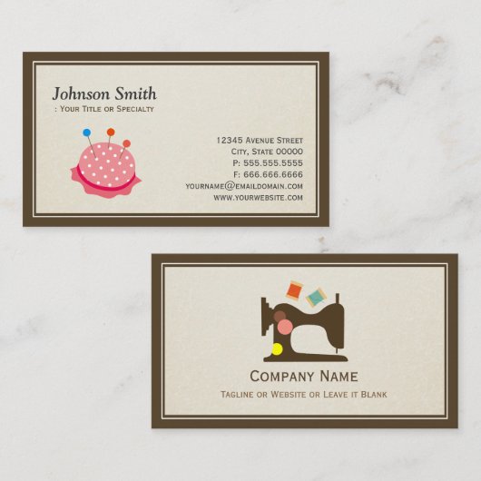 Seamstress Schneider - Nähfutter schneiden Visitenkarte (Vorne/Hinten)