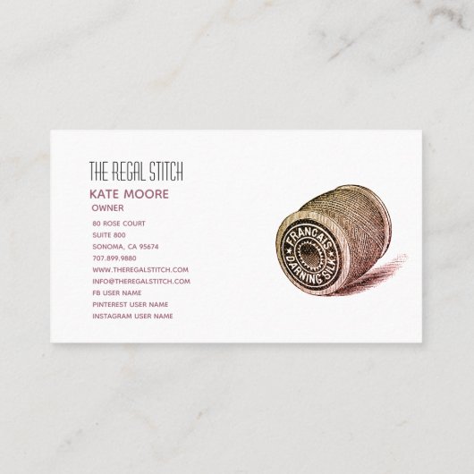 Seamstress Schneider Thread Visitenkarte (Rückseite)