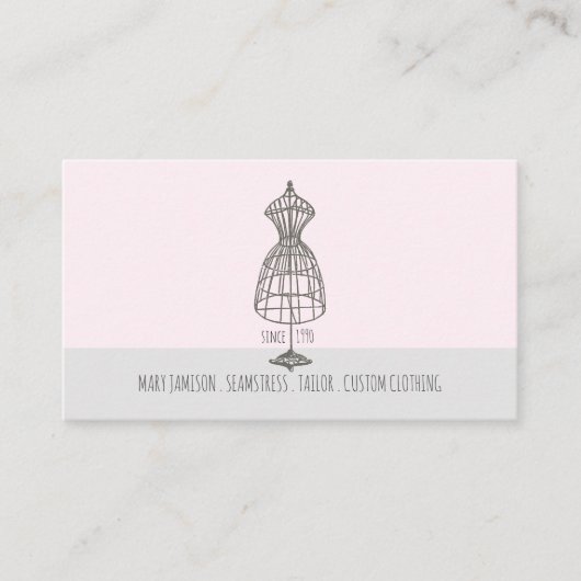 Seamstress Schneider Vintage Kleiderform Visitenkarte (Vorderseite)