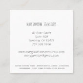 Seamstress Schneider Vintage Nähmaschine Bläschen Quadratische Visitenkarte (Rückseite)