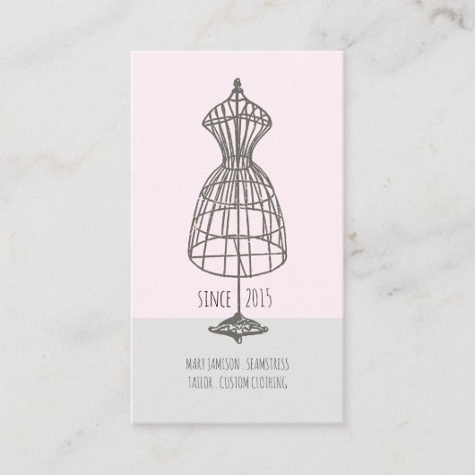 Seamstress Schneider Vintages Kleid Form Business  Visitenkarte (Vorderseite)