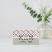 Seamstress Sewing Studio Decorated Button Card Visitenkarte (Stehend Vorderseite)
