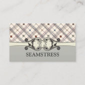 Seamstress Sewing Studio Decorated Button Card Visitenkarte (Vorderseite)