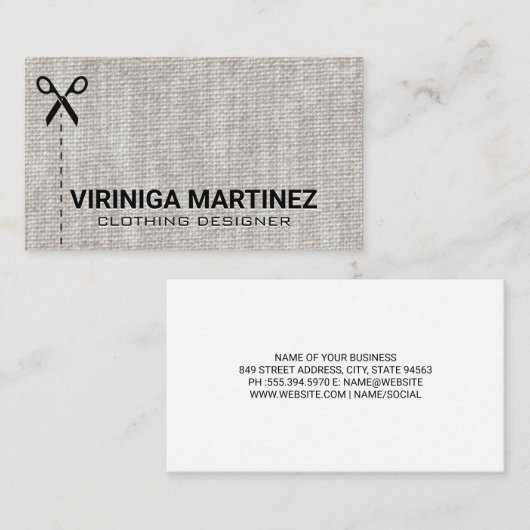 Seamstress Shears | Material Visitenkarte (Vorne/Hinten)