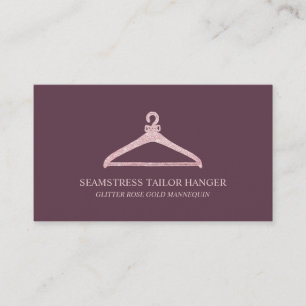Seamstress Tailor Hanger Burgundy Visitenkarte