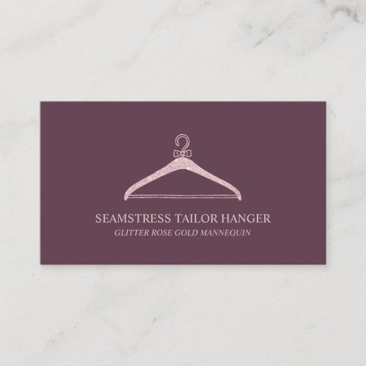 Seamstress Tailor Hanger Burgundy Visitenkarte (Vorderseite)