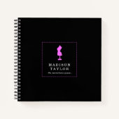 Seamstress Tailor | Rosa Mannequin-Logo Schwarz Notizblock (Vorderseite)
