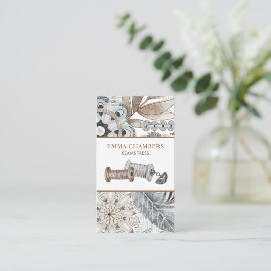Seamstress Tailor Visitenkarte (Stehend Vorderseite)