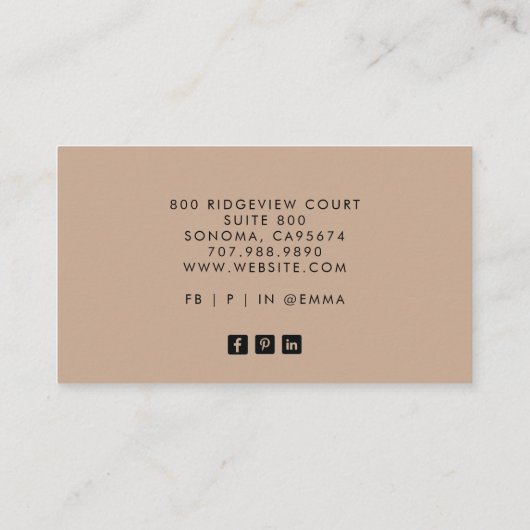 Seamstress Tailor Visitenkarte (Rückseite)