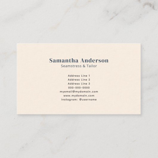 Seamstress & Tailor Visitenkarte (Rückseite)