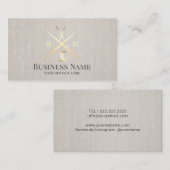 Seamstress Thread & Needles Nähen Elegante Leinen Visitenkarte (Vorne/Hinten)