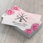 Seamstress Thread & Needles Vintages Blumennähen Visitenkarte