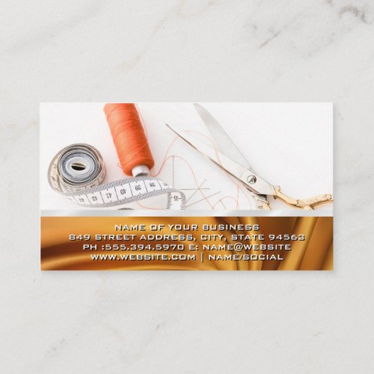 Seamstress-Tools | Goldgewebe Visitenkarte (Rückseite)