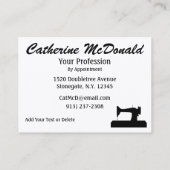 Seamstress/Upholsterie - SRF Visitenkarte (Rückseite)