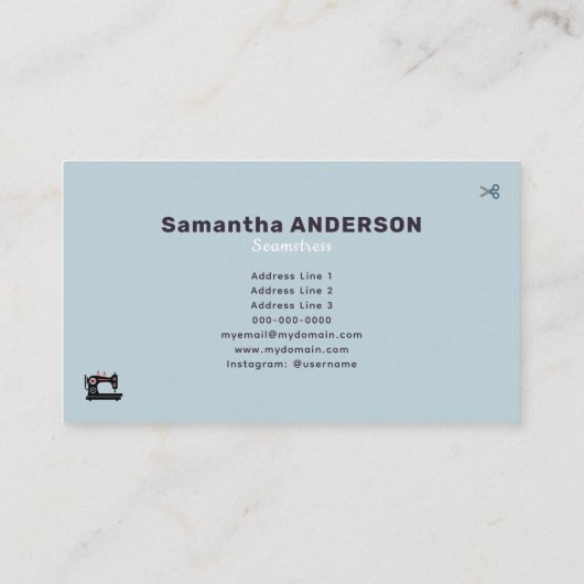 Seamstress Visitenkarte (Rückseite)