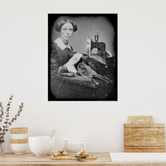 Seamstress Working Daguerreotype 1853 Poster (Küche)