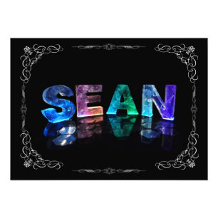 Sean - der NamensSean in 3D beleuchtet Fotodruck