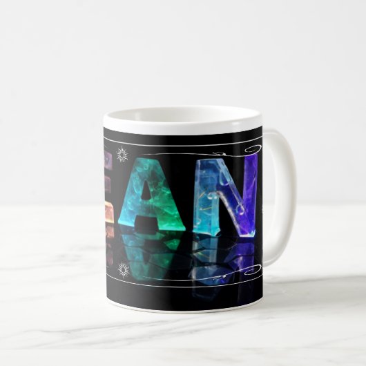 Sean - der NamensSean in 3D beleuchtet Kaffeetasse (VorderseiteRechts)