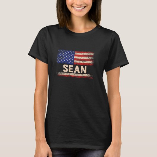 Sean First Name Shirt Sean Name American Flag (Vorderseite)
