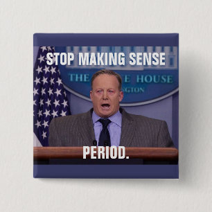 Sean Spicer, das Haus-Pressesekretär des Trumpfs Button