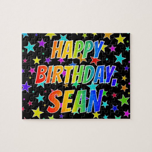 "SEAN" Vorname, Spaß "GLÜCKLICHER GEBURTSTAG" Puzzle (Horizontal)