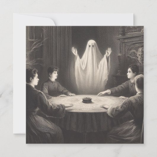 Seance mit Ghost erscheint antike Illustration Karte (Vorderseite)