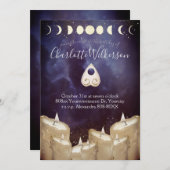 Séance Spirit Board und Candles über Himmelskörper Einladung (Vorne/Hinten)