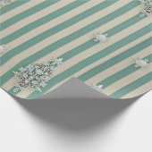 Seaoam Striped Crystal Trees Geschenkpapier (Ecke)