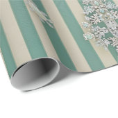 Seaoam Striped Crystal Trees Geschenkpapier (Rolleneckpunkt)