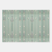 Seaoam Striped Crystal Trees Geschenkpapier Set (Vorderseite 3)