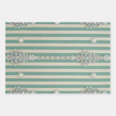 Seaoam Striped Crystal Trees Geschenkpapier Set (Vorderseite 2)