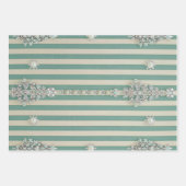 Seaoam Striped Crystal Trees Geschenkpapier Set (Vorderseite)