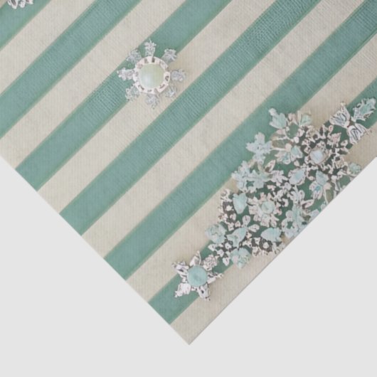 Seaoam Striped Crystal Trees Seidenpapier (Detail)