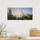 Seaport with sunset poster (Küche)