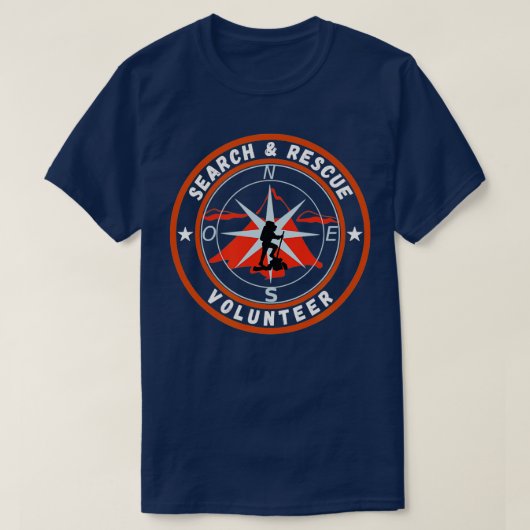 Search Rescue Volunteer Compass Mountain T-Shirt (Design vorne)